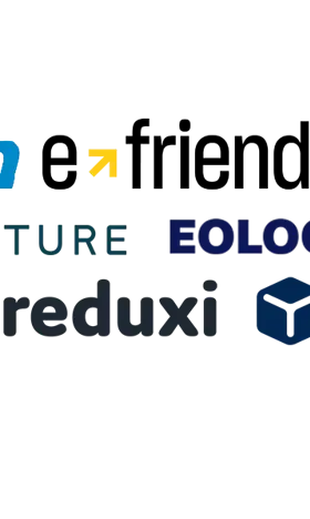 Logos of VerbundX partner companies, including TTTech, Necture, Eologix-PING, Esalink, Ogre, redux, and SPINE, offering innovative solutions in technology and sustainability.
